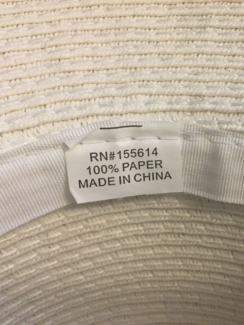 Unbranded 100% Paper straw white wide brim hat